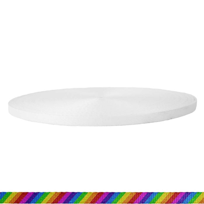3/8 Inch Picture Quality Polyester Webbing Rainbow Stripe