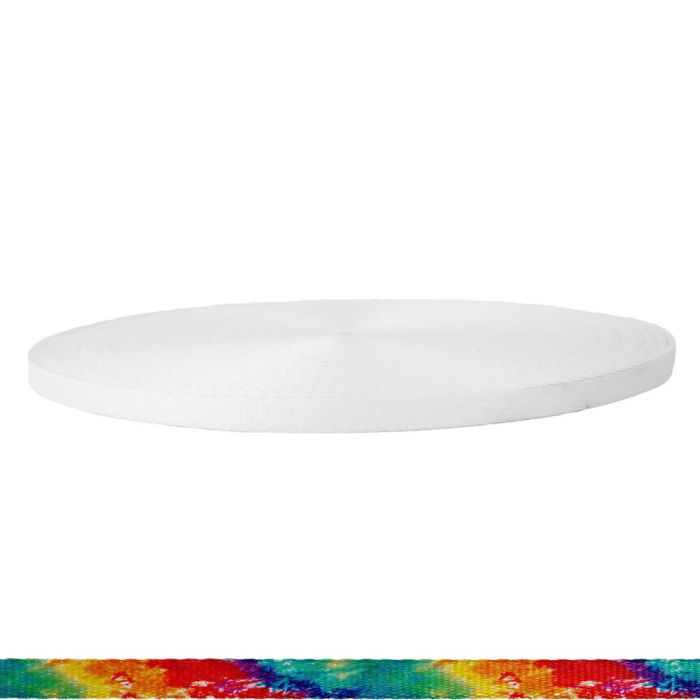 3/8 Inch Picture Quality Polyester Webbing Tie Dye