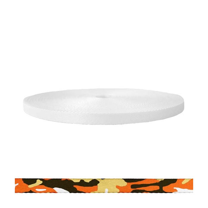 5/8 Inch Picture Quality Polyester Webbing Camouflage Autumn