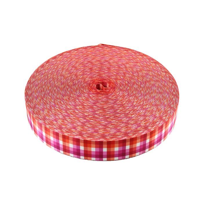 1-1/2 Inch Picture Quality Polyester Webbing Lesbian Pride Plaid
