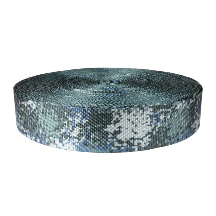 2 Inch Utility Polyester Webbing Camouflage Digital Blue