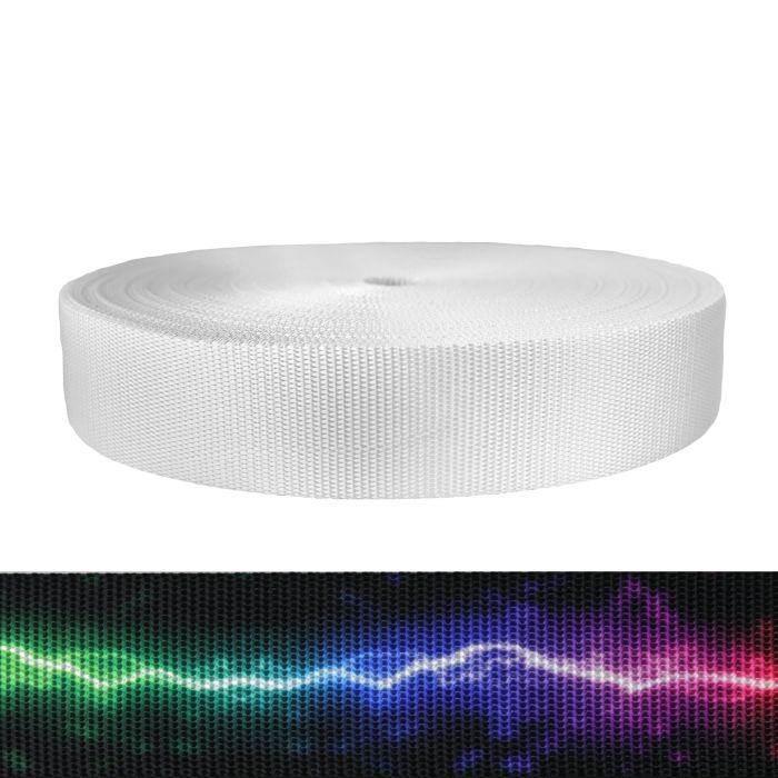 2 Inch Utility Polyester Webbing Rainbow Lightning Splatter