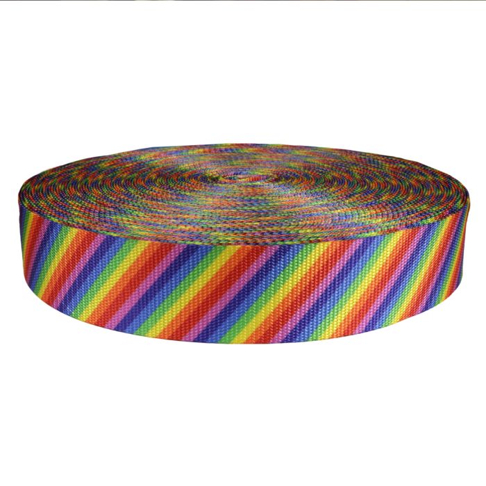 2 Inch Utility Polyester Webbing Rainbow Stripe