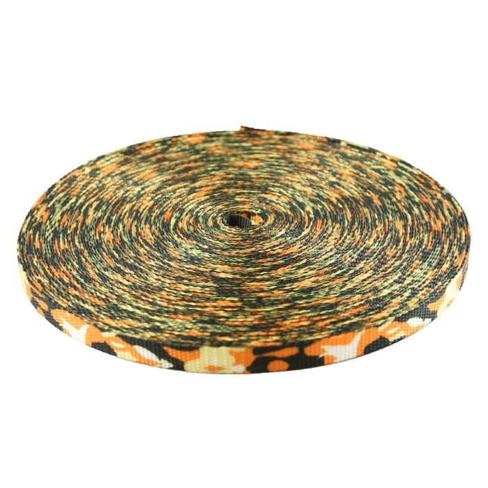 1/2 Inch Utility Polyester Webbing Camouflage Autumn