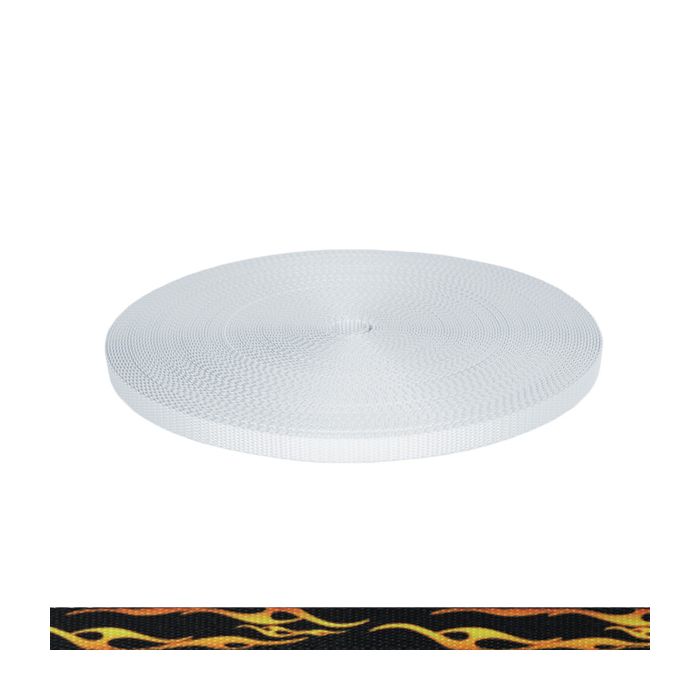 1/2 Inch Utility Polyester Webbing Hot Rod Flames