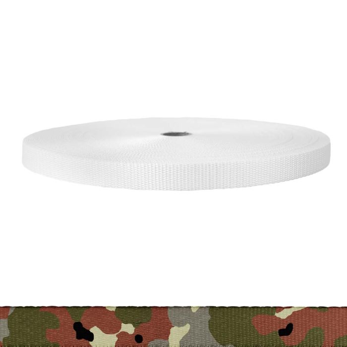 3/4 Inch Utility Polyester Webbing Camouflage Flecktarn