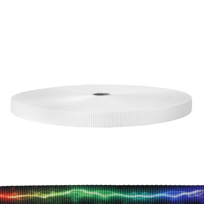 3/4 Inch Utility Polyester Webbing Rainbow Lightning Splatter