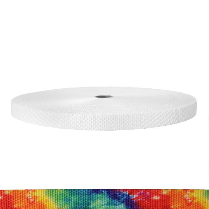 3/4 Inch Utility Polyester Webbing Tie Dye