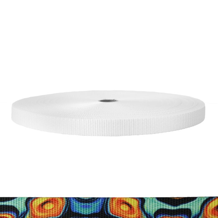3/4 Inch Utility Polyester Webbing Psychic Whorl