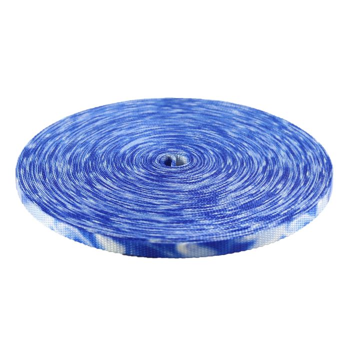 3/8 Inch Blue and White Smoke colored webbing