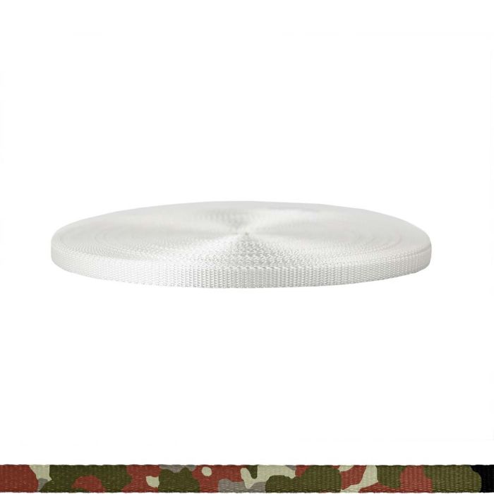 3/8 Inch Utility Polyester Webbing Camouflage Flecktarn