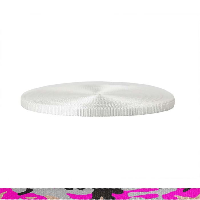 3/8 Inch Utility Polyester Webbing Camouflage Pink