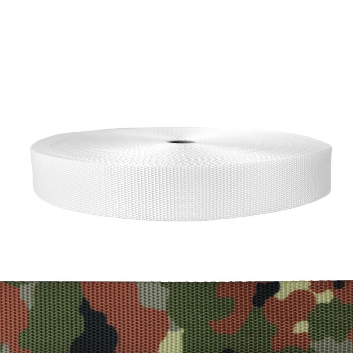 1-1/2 Inch Utility Polyester Webbing Camouflage Flecktarn