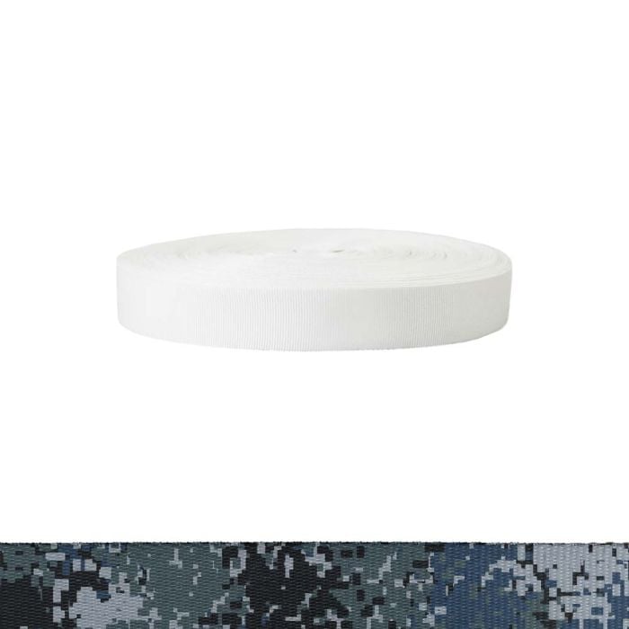 1 Inch Polyester Ribbon Camouflage Digital Blue