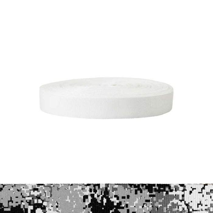 1 Inch Polyester Ribbon Camouflage Digital Winter