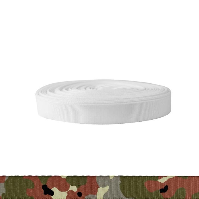 3/4 Inch Polyester Ribbon Camouflage Flecktarn