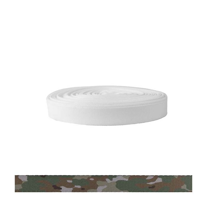 3/4 Inch Polyester Ribbon Camouflage Quadra