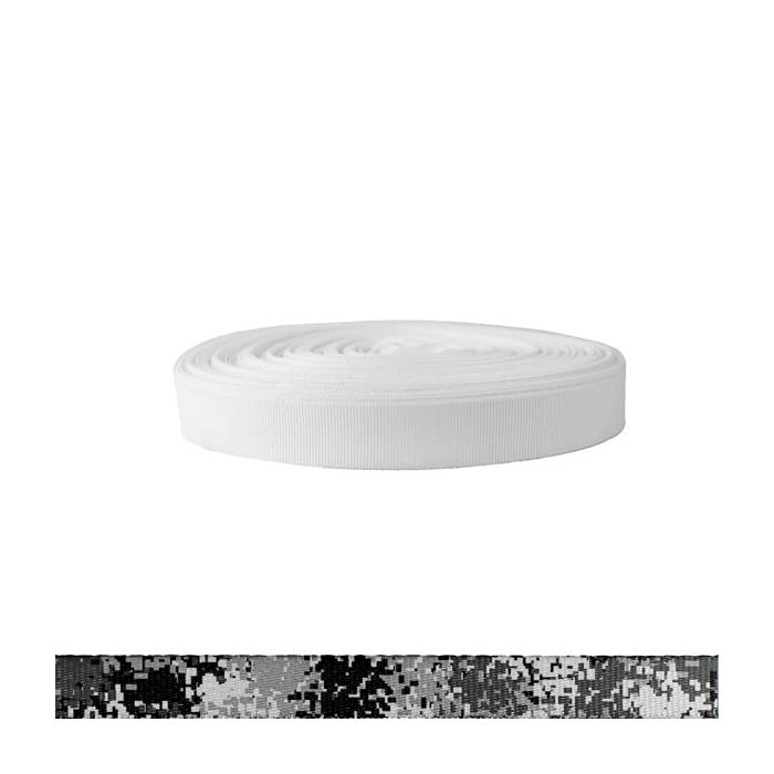 3/4 Inch Polyester Ribbon Camouflage Digital Winter