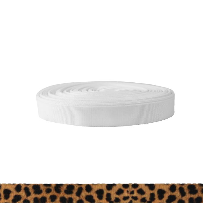 3/4 Inch Polyester Ribbon Leopard