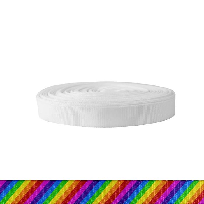 3/4 Inch Polyester Ribbon Rainbow Stripe