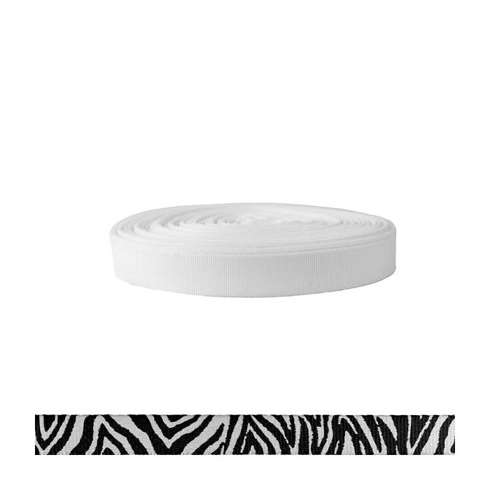 3/4 Inch Polyester Ribbon Zebra