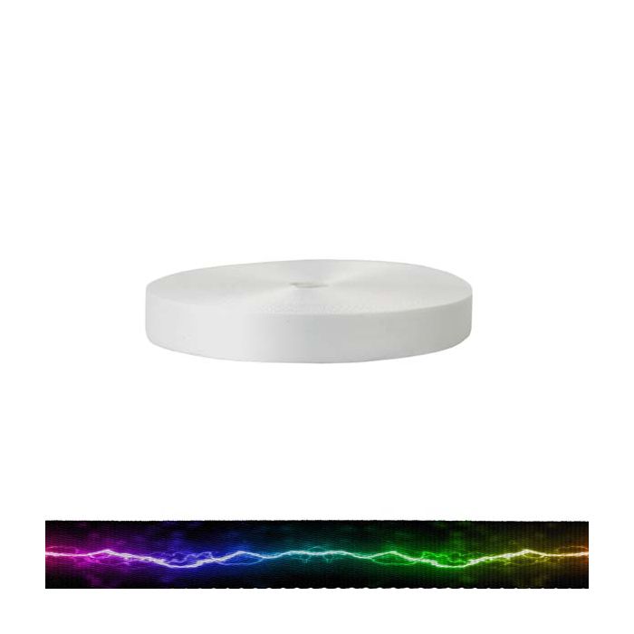 1 Inch Polyester Satin Rainbow Lightning Splatter
