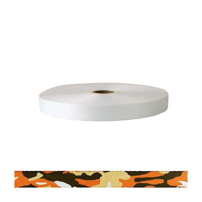 3/4 Inch Polyester Satin Camouflage Autumn