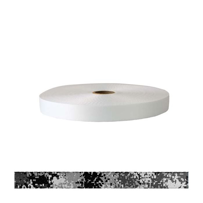 3/4 Inch Polyester Satin Camouflage Digital Winter