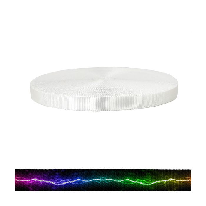 1 Inch Tubular Polyester Rainbow Lightning Splatter
