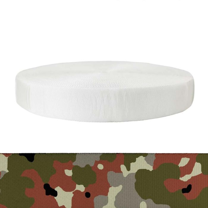 2 Inch Tubular Polyester Camouflage Flecktarn
