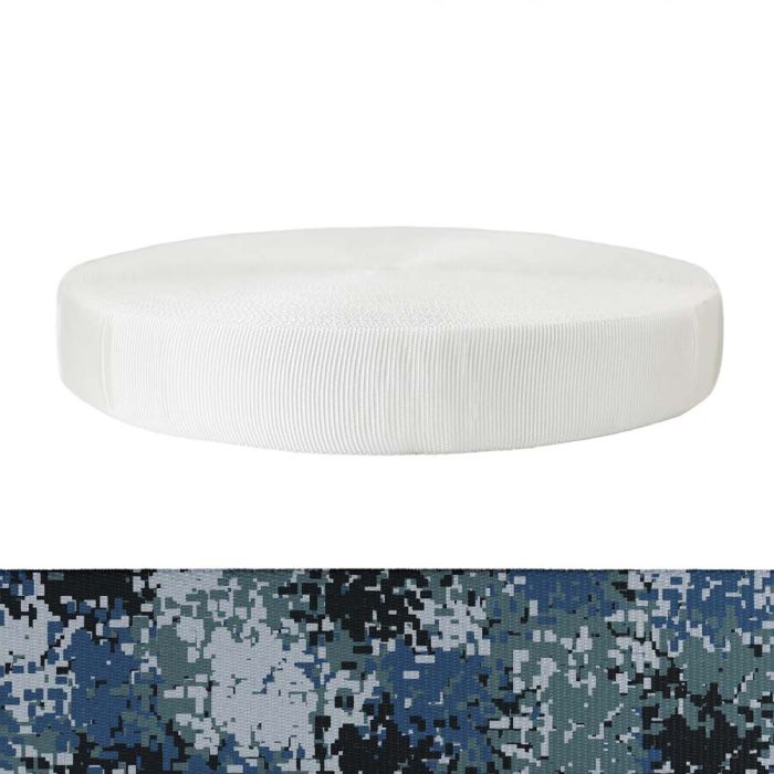 2 Inch Tubular Polyester Camouflage Digital Blue