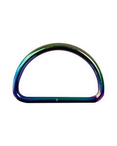 2 Inch Metal D-Ring Rainbow Plated