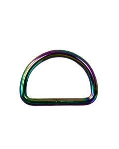 1 1/2 Inch Metal D-Ring Rainbow Plated