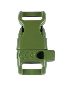 1/2 Inch Plastic Whistle Side Release Buckle No Adjust Contoured Olive Drab