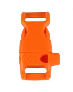 1/2 Inch Plastic Whistle Side Release Buckle No Adjust Contoured Orange