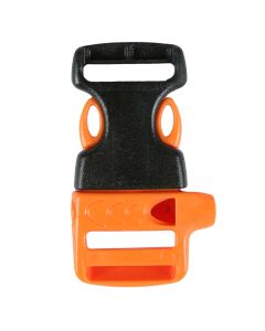 3/4 Inch Plastic Whistle Side Release Buckle Single Adjust Black and Orange