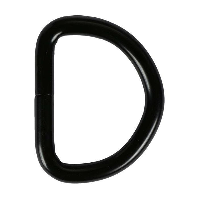 1 1/2 Inch Black Plated Metal D-Ring