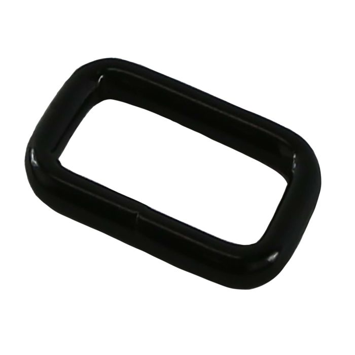 3/4 Inch Squared Black Plated Metal Loop