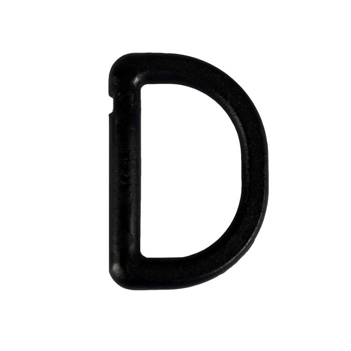 1 1/4 Inch Plastic D-Ring Black