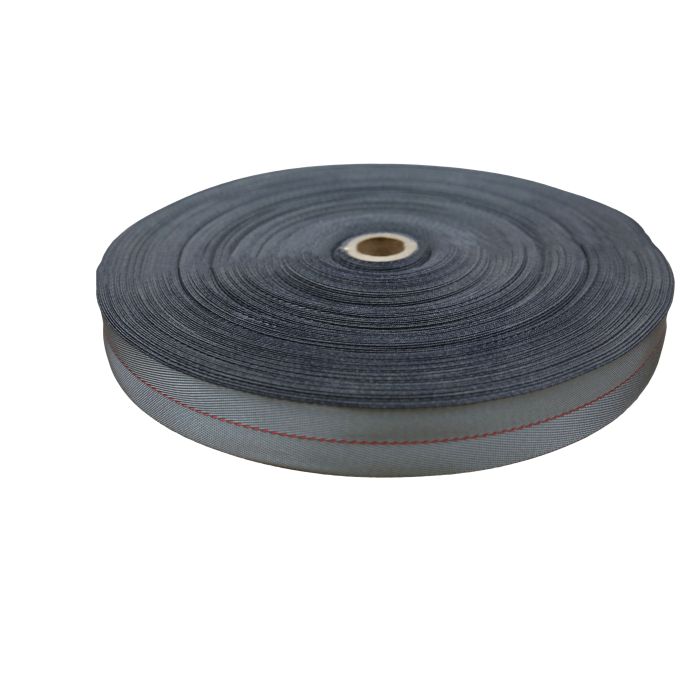 1 3/4 Inch Clearance Seatbelt Nylon Gray With Red Tracer - 300 Foot Roll