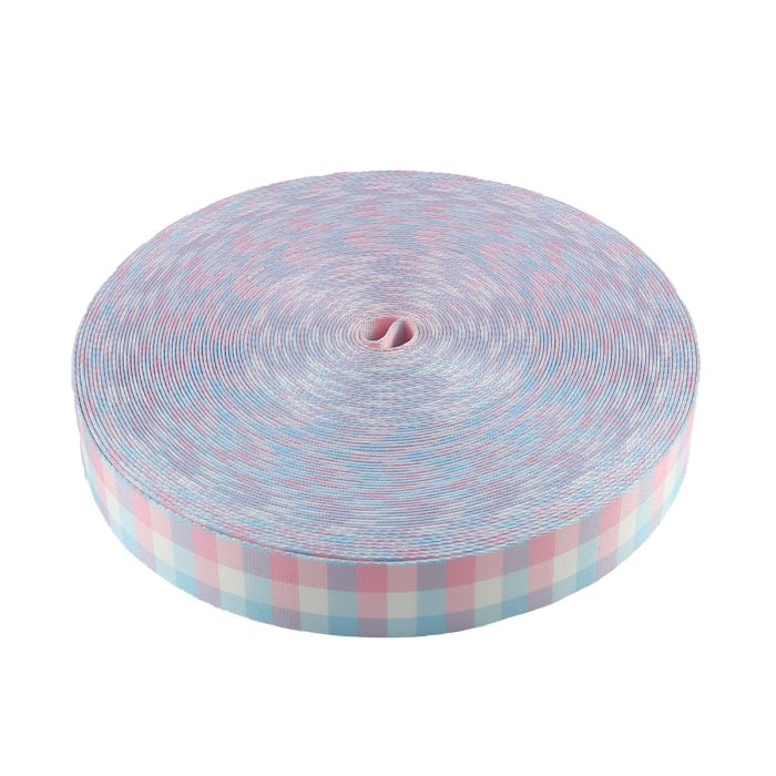 1-1/2 Inch Picture Quality Polyester Webbing Trans Pride Plaid