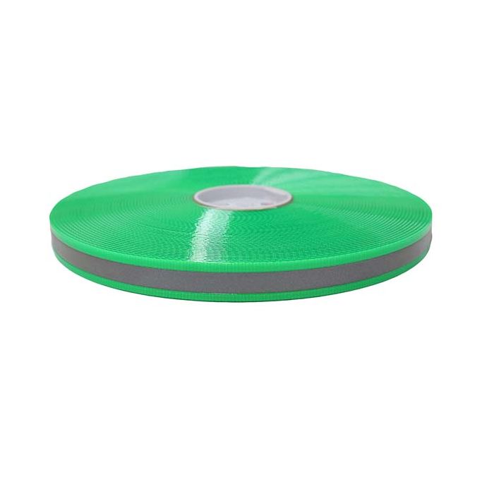 50 Foot Roll of 1 Inch Biothane Hot Green Reflective