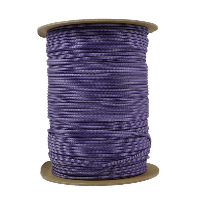 1/8 Inch Parachute Cord - Acid Purple with Silver Gray Stripe