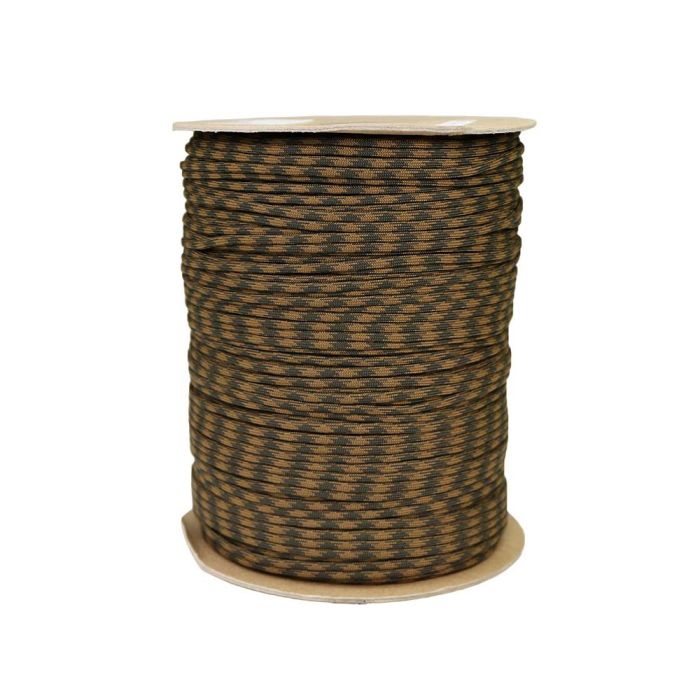 1/8 Inch Parachute Cord - Coyote Brown with Olive Drab