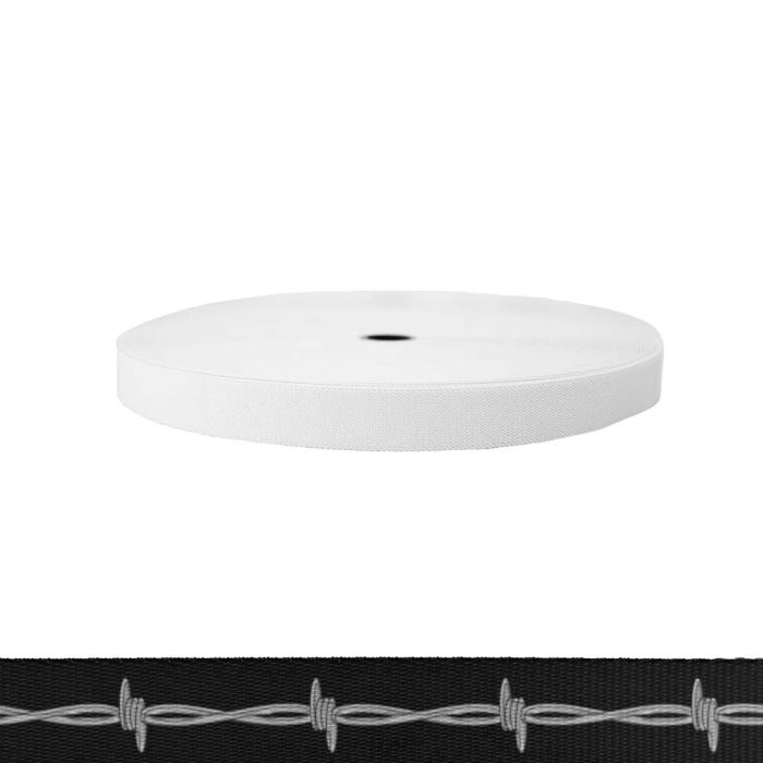1 Inch Sublimated Elastic Barbed Wire: Silver