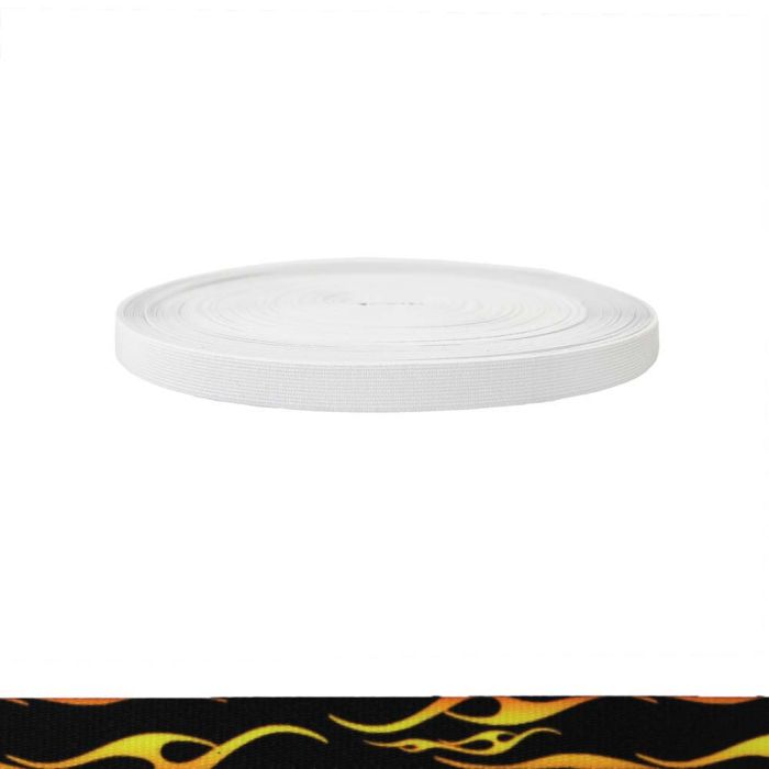 3/4 Inch Sublimated Elastic Hot Rod Flames