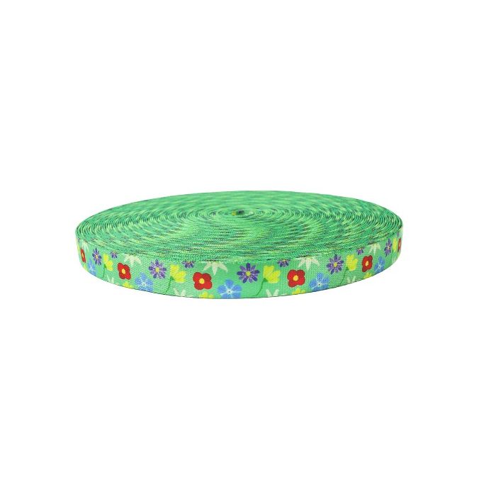 1 Inch Picture Quality Polyester Webbing Crayon Flowers