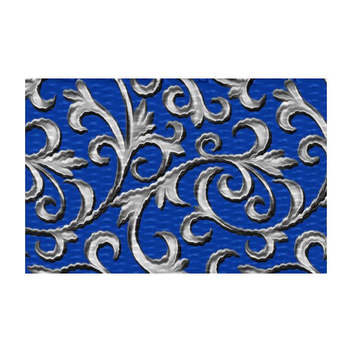 1 Inch Blue Filigree Picture Quality Polyester Webbing