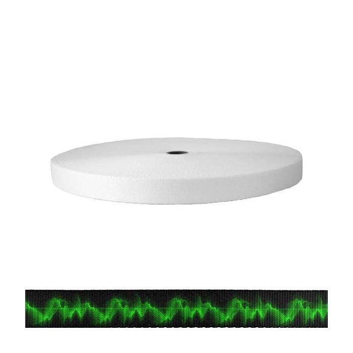 1 Inch Picture Quality Polyester Webbing Wave Green