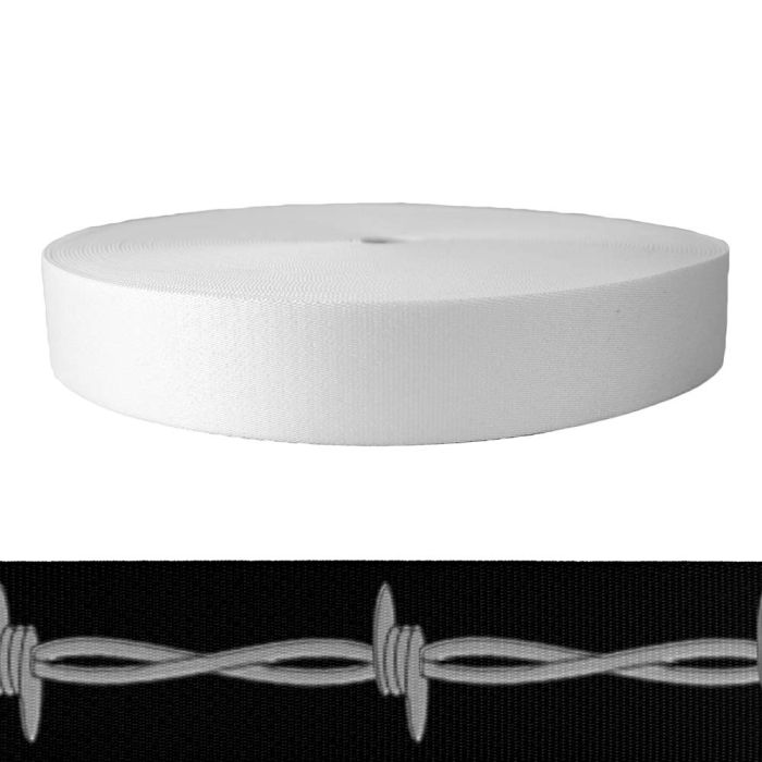 2 Inch Picture Quality Polyester Webbing Barbed Wire: Silver